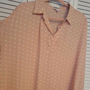 Women’s Pink Polka Dot pullover blouse. Size XL